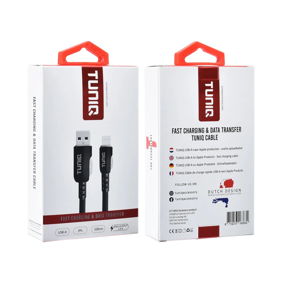 USB-A naar Lightning Kabel – 100 cm Fast Charging & Data Transfer