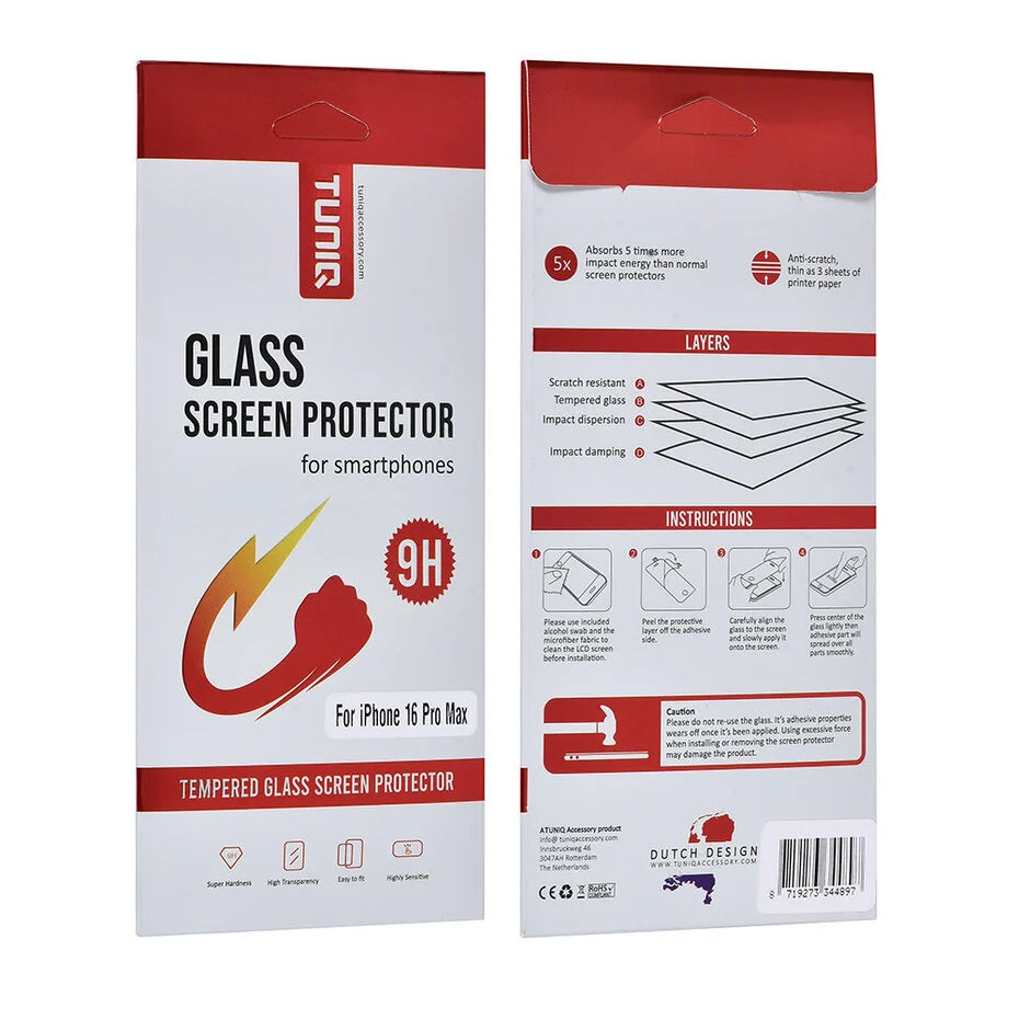 iPhone 16 Pro Max – 9H Hardheid & Ultradun Design