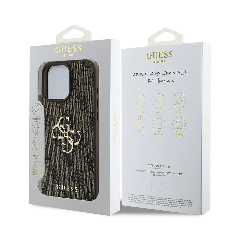 GUESS Bruin Hoesje voor iPhone 16 Pro Max