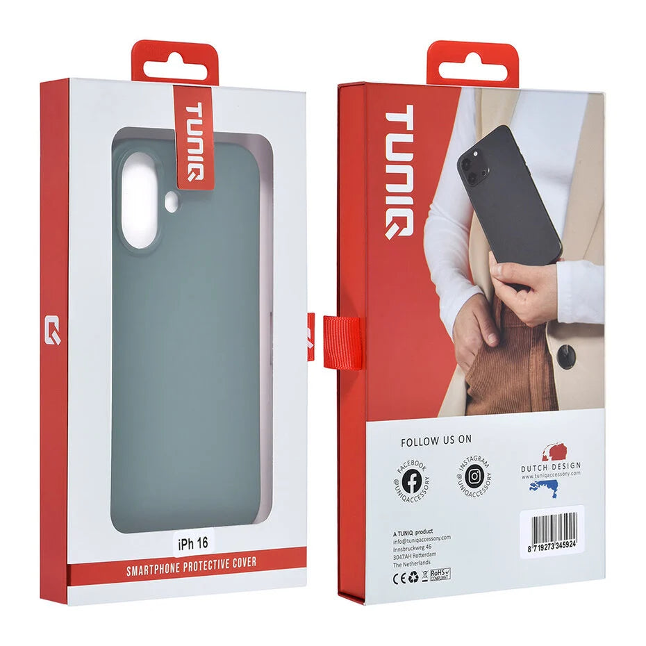 Donkergroen Hoesje voor iPhone 16 – Mat Design & Stevige Bescherming