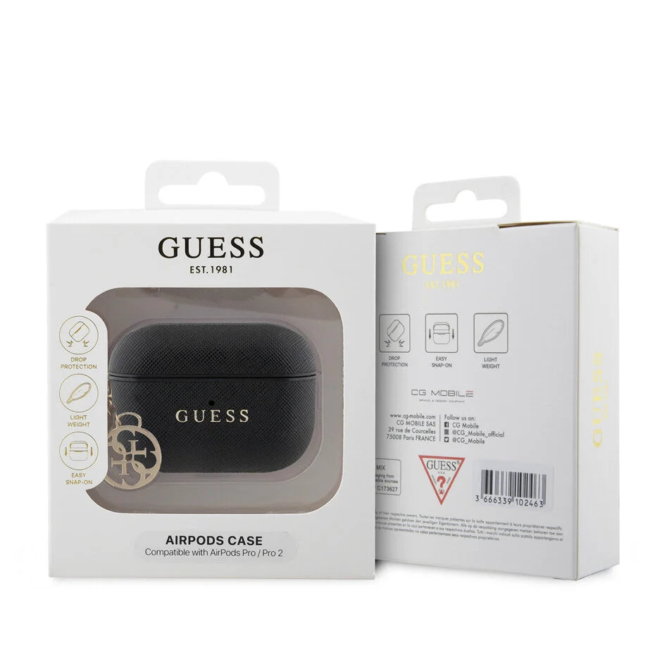 Guess AirPods Pro / Pro 2 Case Zwart Minimalistisch Design