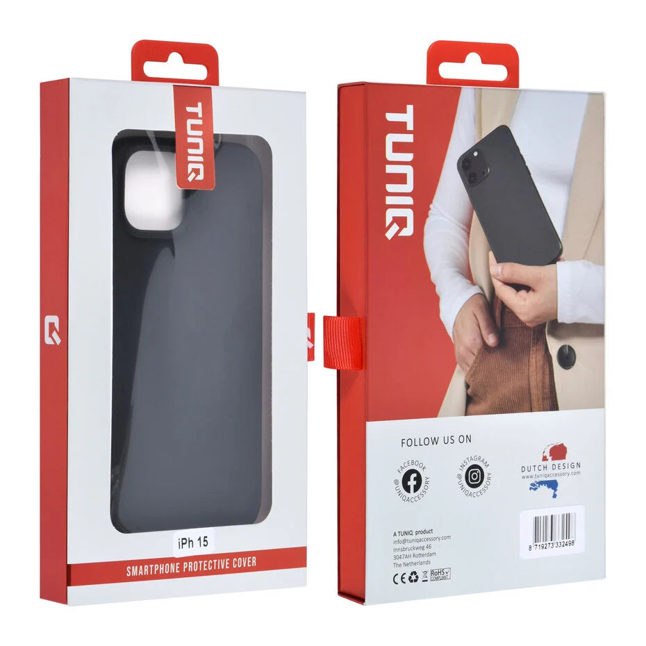 Zwart Hoesje voor iPhone 15 – Mat Design & Stevige Bescherming