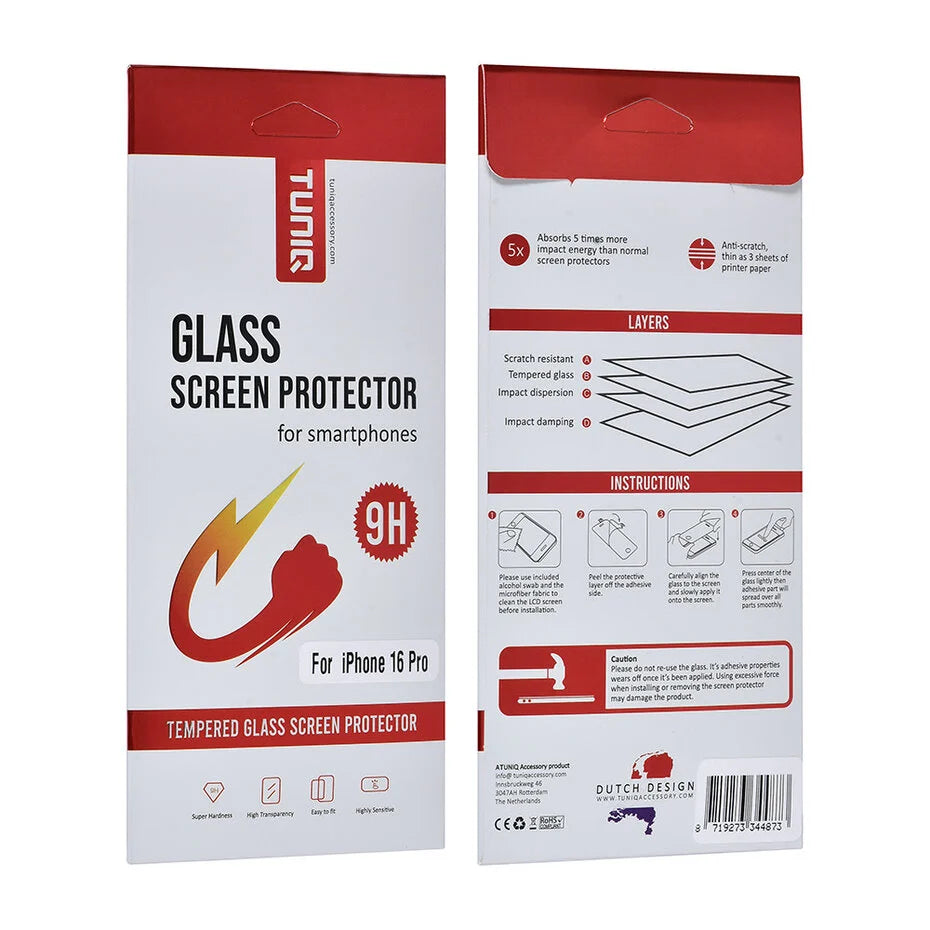 iPhone 16 Pro – 9H Hardheid & Ultradun Design
