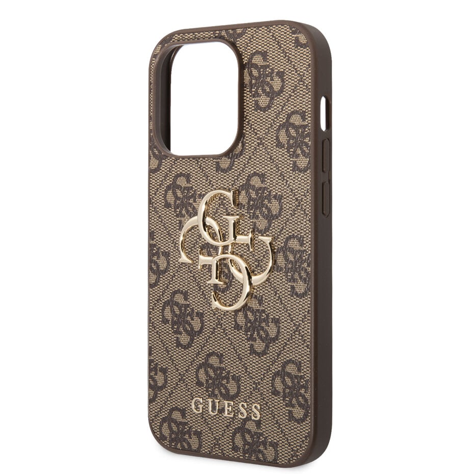 GUESS Hoesje voor iPhone 15 Pro Max – Bruin Monogram Design met Gouden Logo