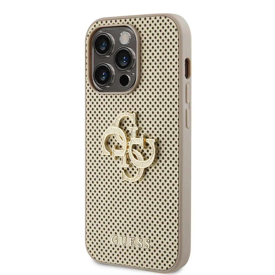 GUESS Goudkleurig Hoesje voor iPhone 15 Pro – Iconisch Design
