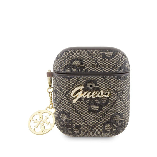 Guess AirPods 1/2 Case – Bruin met all‑over logo‑print