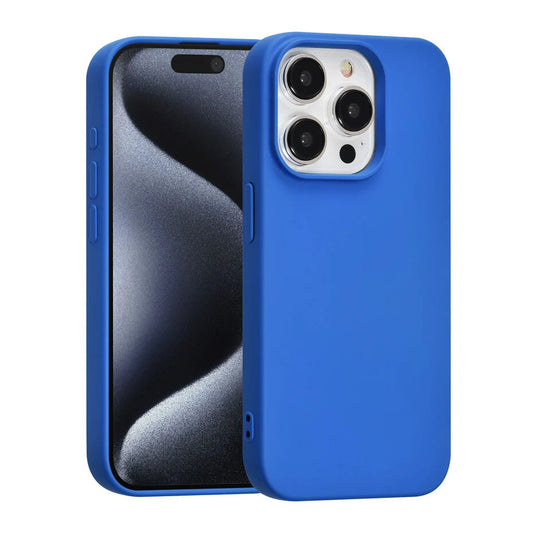 Blauw Hoesje voor iPhone 15 – Mat Design & Stevige Bescherming