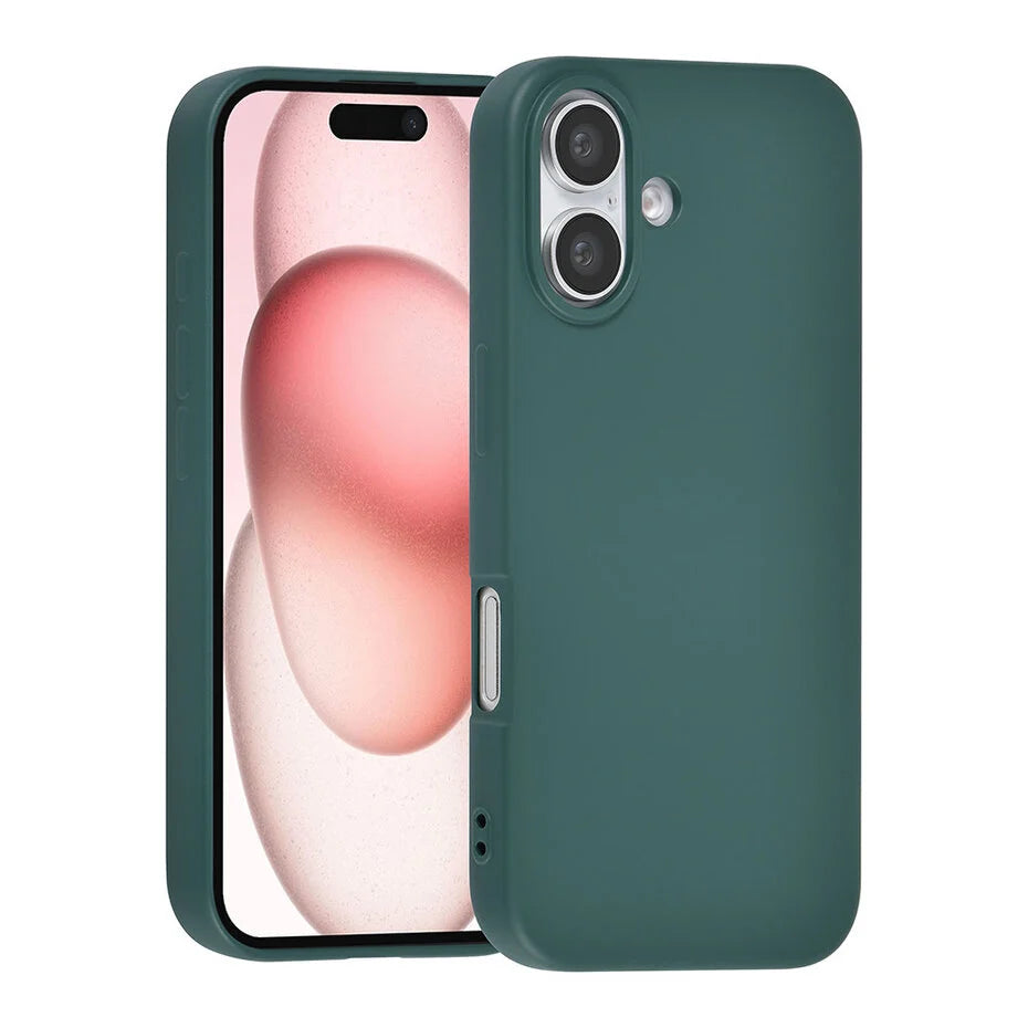 Donkergroen Hoesje voor iPhone 16 – Mat Design & Stevige Bescherming
