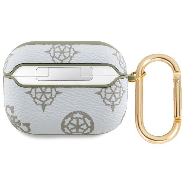 Guess AirPods Pro / Pro 2 Case Wit  all‑over logo print + karabijnhaak