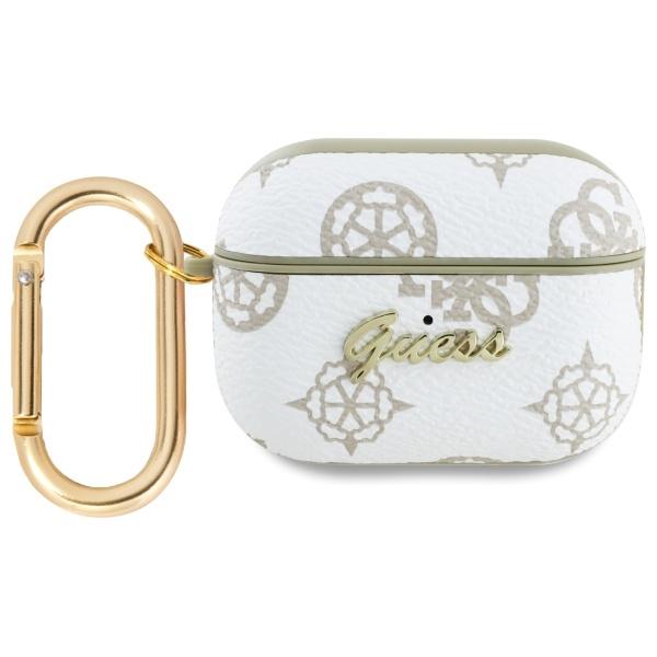 Guess AirPods Pro / Pro 2 Case Wit  all‑over logo print + karabijnhaak