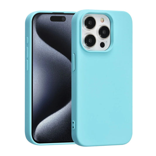 Koraalblauw Hoesje voor iPhone 15 – Mat Design & Stevige Bescherming