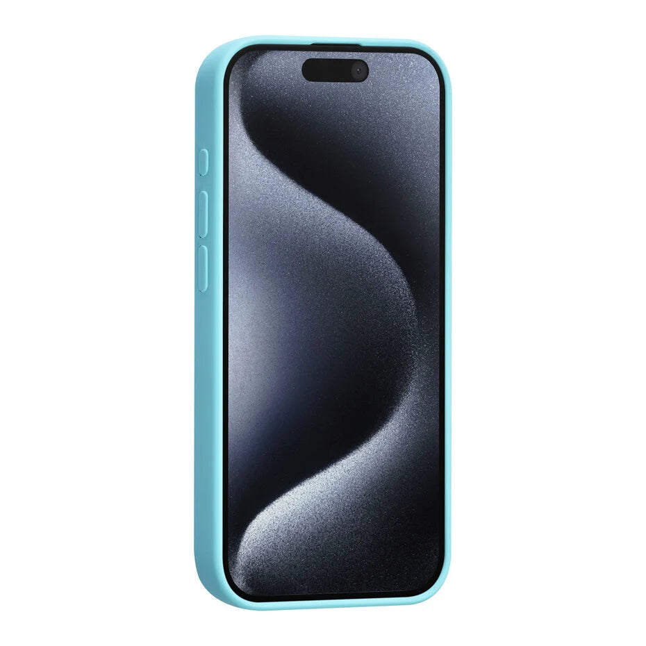 Koraalblauw Hoesje voor iPhone 15 Pro – Mat Design & Stevige Bescherming