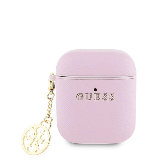Guess AirPods 1/2 Case – Roze met Guess Hangertje