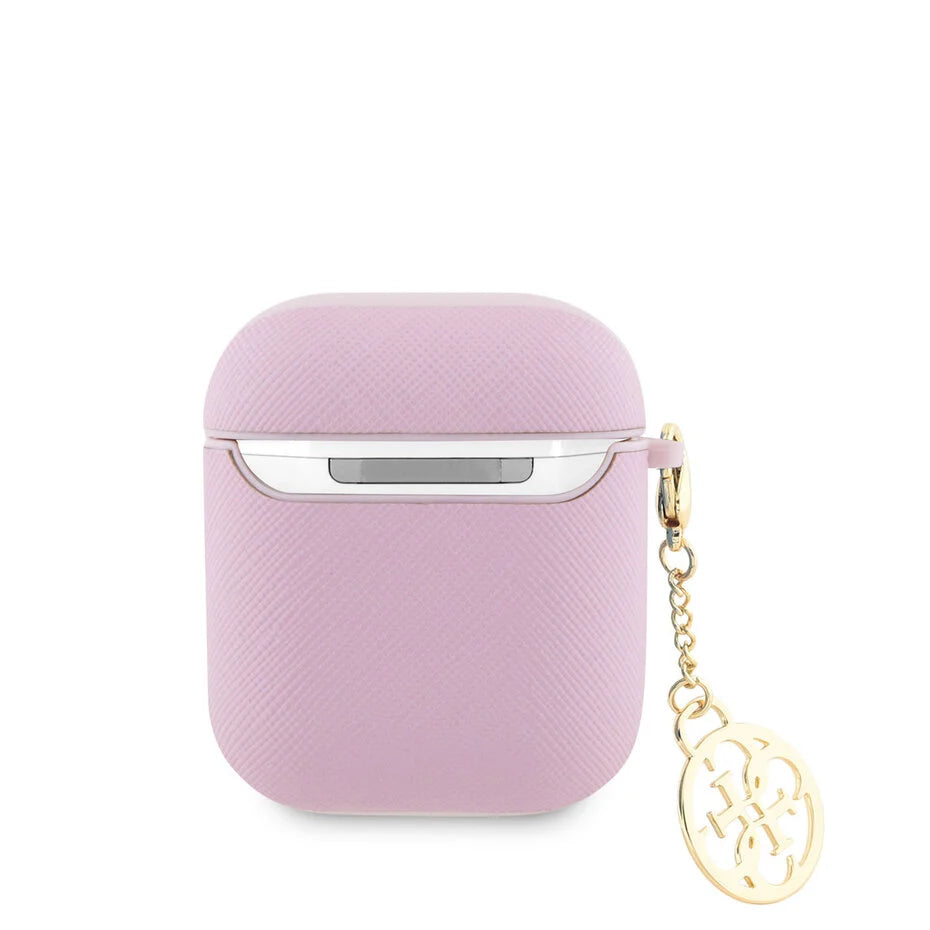 Guess AirPods 1/2 Case – Roze met Guess Hangertje