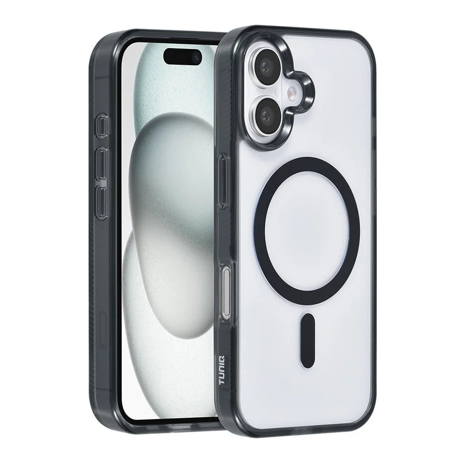 Transparant Hoesje met Zwarte Rand voor iPhone 16 – Slank & Stevig Design