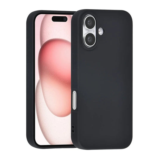 Zwart Hoesje voor iPhone 16 – Mat Design & Stevige Bescherming
