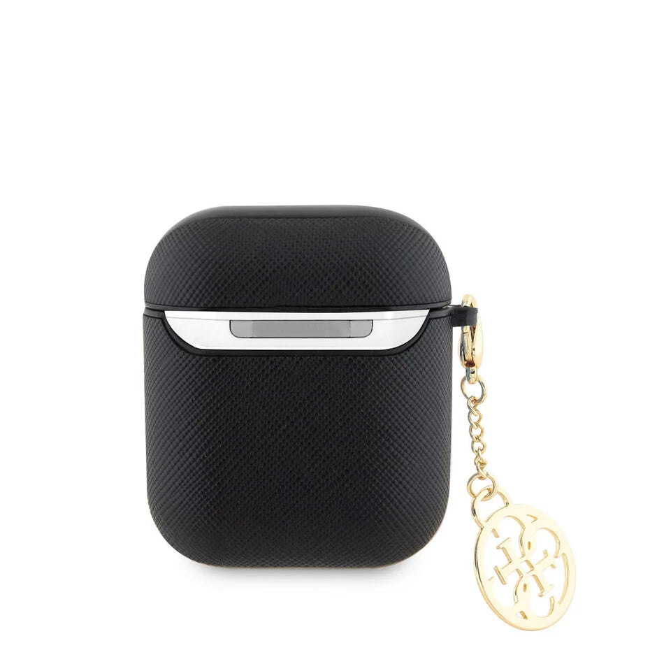 Guess AirPods 1/2 Case – Zwart met Guess Hangertje