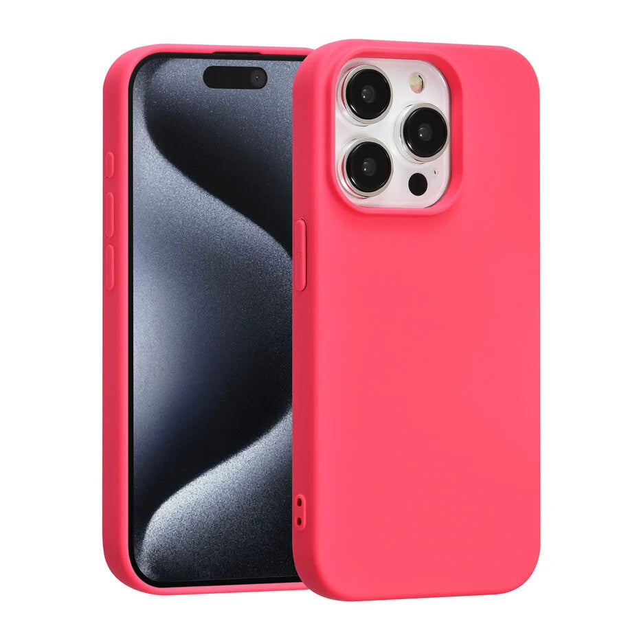 Roze Hoesje voor iPhone 15 Pro – Mat Design & Stevige Bescherming