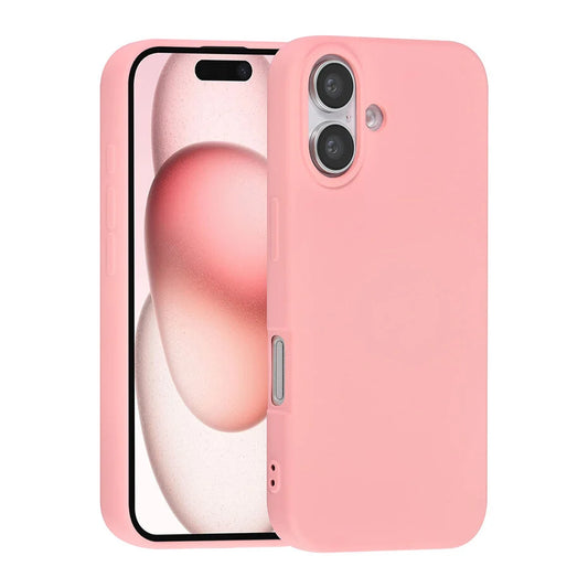 Zalmroze Hoesje voor iPhone 16 – Mat Design & Stevige Bescherming